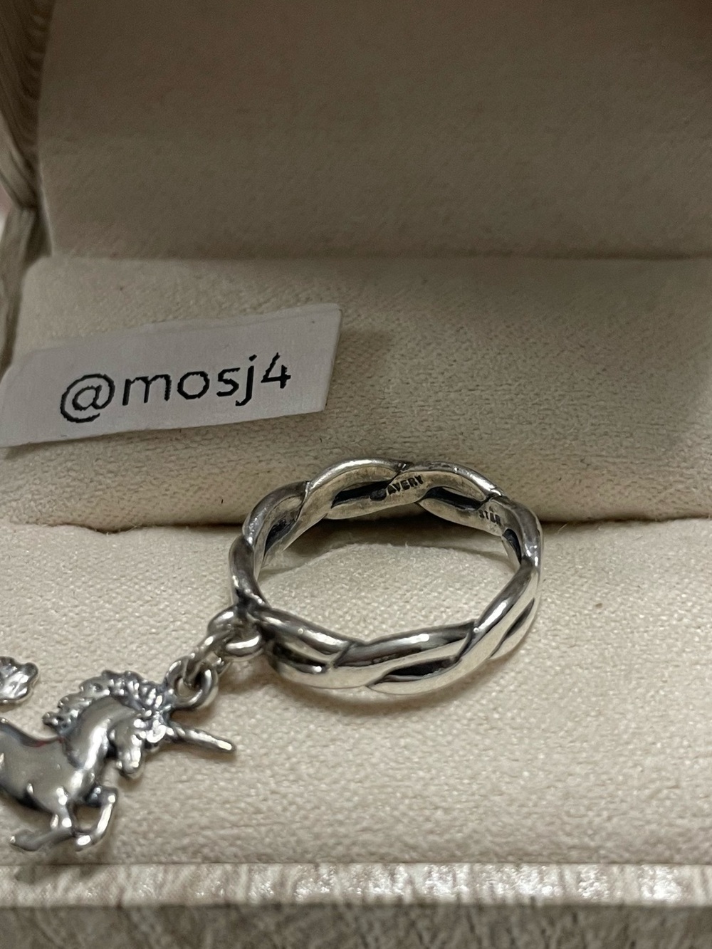 Retired James Avery Unicorn 🦄 Dangle Twist Ring - Picture 4 of 5